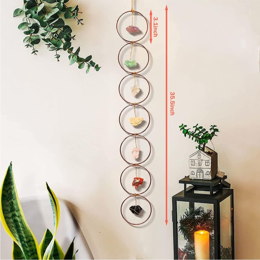 Raw Crystal 7 Chakra Gemstone Wall Decor Sun Catcher